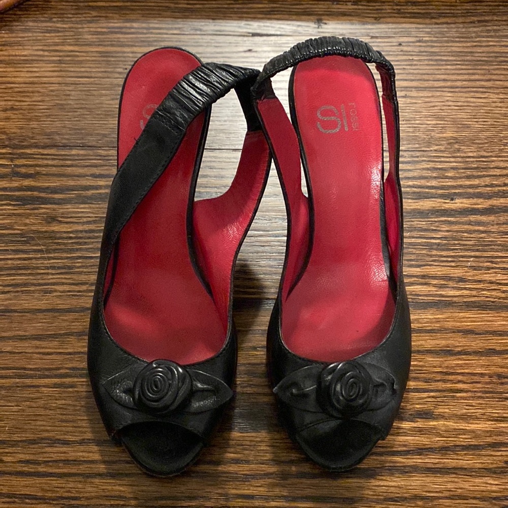 Sergio Rossi black leather heel size 36